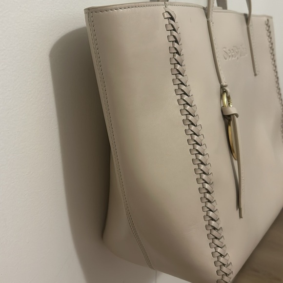 See by Chloé Tilda Leather Braided Tote In Cement Beige - Picture 15 of 16